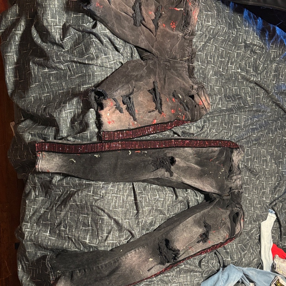 Legacy Black and Red Skinny Jeans